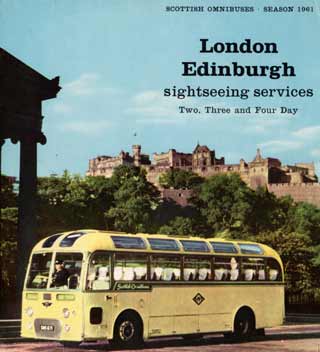 A "two-day" London coach posed at Edinburgh Castle 