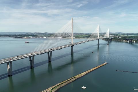 Ariel view of the Queensferry Crossing