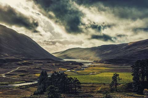Loch Garry at the Pass of Drumochter