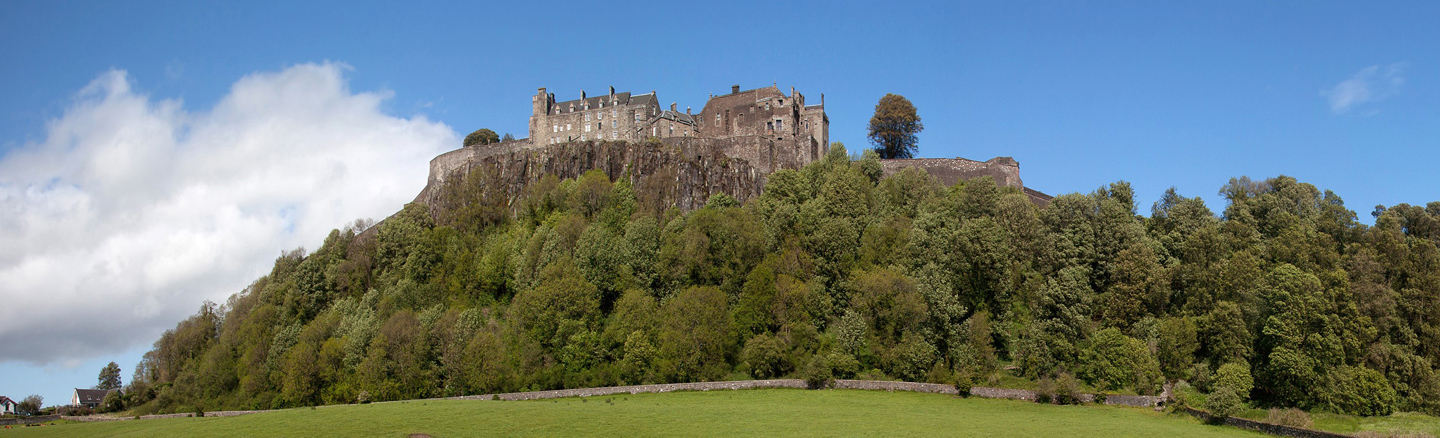 Stirling Castle sits on a volcanic core overlooking the city and surrounding countryside
