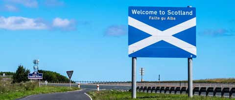 Welcome to Scotland sign
